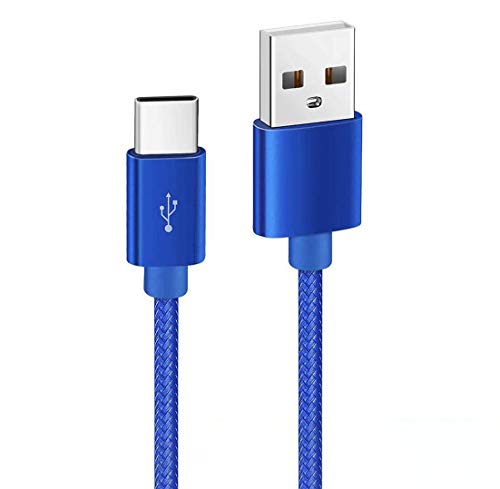 Kit Me Out Cable USB Tipo C para Realme X2 Pro [1M] 1 Metro 3A Cargador USB Tipo C Nylon Trenzado Cable USB C Carga Rápida y Sincronización de Datos - Azul Oscuro