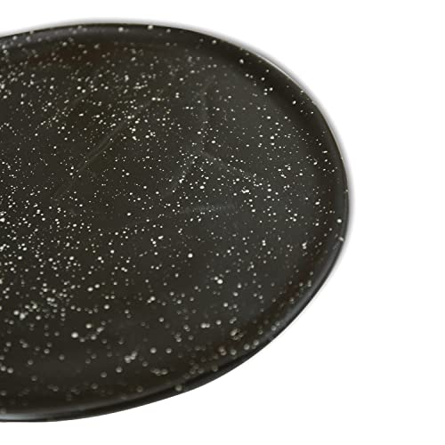 Roro Ceramic Stoneware Black Speckled Hand-Molded Dinner Plate, 11 Inch Set Of 2 #TOP1