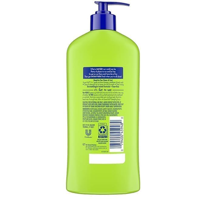Image of S'uave Kids 3-in-1 Shampoo Conditioner & Body Wash, Smoothing, Wacky Melon, Coconut Splash, Tear Free Formula, 18 fl. oz. Each (Pack of 2)