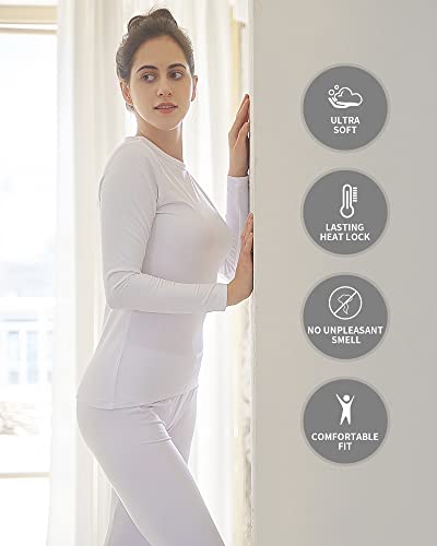 image for WEERTI Thermal Underwear for Women Long Johns with Fleece Lined Base L