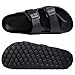 KIDMI Women's Comfortable EVA Sandals with Medium Arch Support, Adjustable Buckle Summer Beach Slide Sandal, Black EU 39