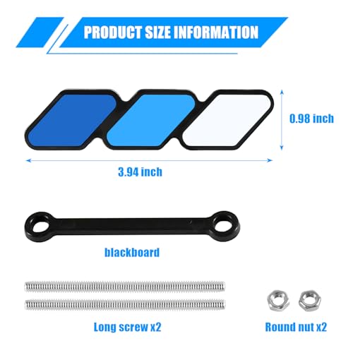 Image of Tri-Color Grille Badge, 3-Color Front Grille Badge Emblem Logo Decoration, Tri-Color Grille Badge Emblem Car Decoration Accessories Fit for Tacoma 4Runner RAV4 Highlander (Blue)