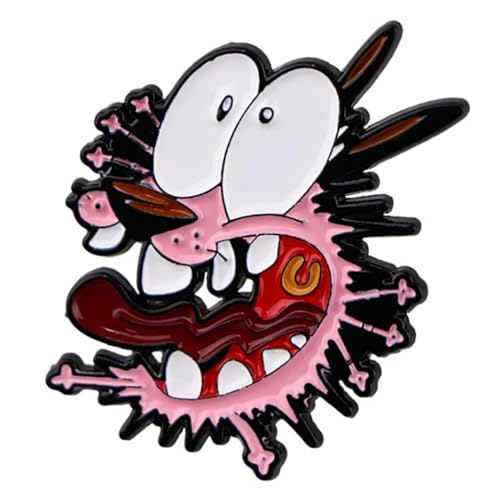 Image of Courage Cartoon Cowardly Dog Character Metal Enamel 1.37 Inches Tall Pin
