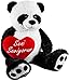 Brubaker XXL Panda 100 cm groß mit Seni Seviyorum Herz Stofftier Plüschtier Kuscheltier Teddybär