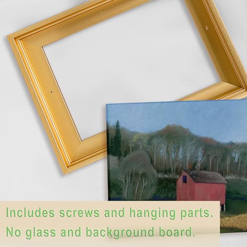 Image of 16x20 Canvas Floater Frame with 0.6 inch-0.9 inch Deep, Canvas Floating Frame for Oil Painting, Art Prints Artwork Frames(16 inchx20 inch,Gold)