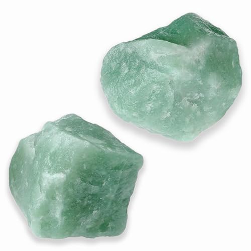 2PCS Natural Raw Stone Healing Crystals Bulk Healing Gemstones for Reiki Tumbling Fountain Rocks Meditation Garden Home Decor (Green Aventurine)