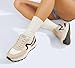 LUCKY STEP Women's Retro Fashion Casual Sneakers Platform Classic Trendy Trainning Anti-Slip Tennis Travel Walking Shoes(Beige,8)