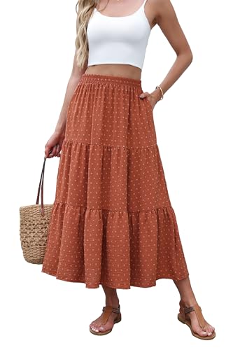 Image of Witsmile High Waist Tiered Skirts for Women Flowy Skirts for Women Long Length with Pockets 2026 Fashion Trendy