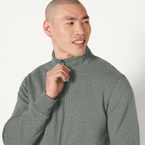 Image of Amazon Essentials Men's Standard Full-Zip Fleece Mock Neck Midweight Sweatshirt with Pockets
