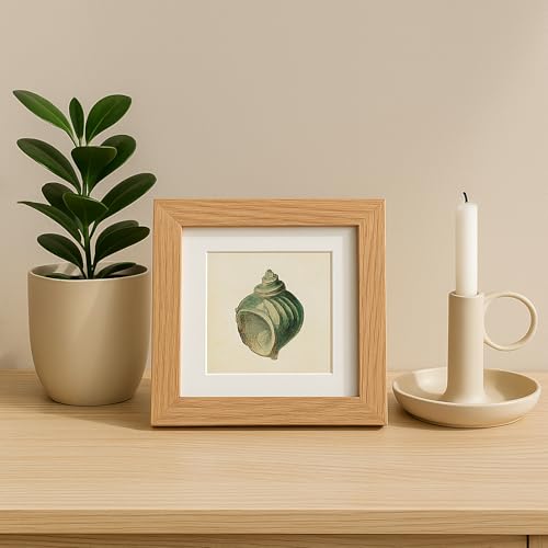 4x4 Oak Wood Picture Frame - 4"x4" Photo Frame, 4x4 Picture Frame Wood, Natural Solid Wooden Picture Frames for Wall Art Photo and Prints(1 Pack, Beige)