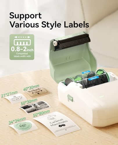 Image of NIIMBOT B1 Label Maker Machine, Thermal Label Printer Easy to Use for Office, Home, Business, Came with 3 Roll Labels(Green)