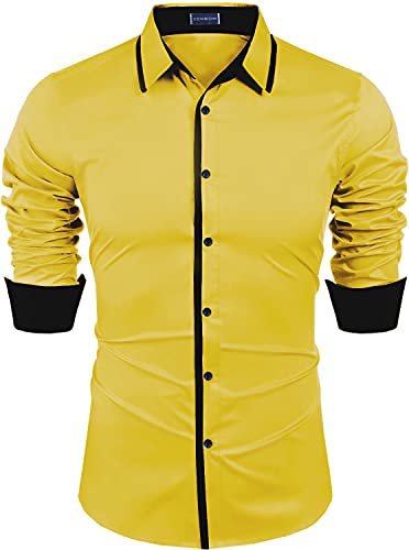 Image of Zombom Men's Regular Fit Cotton Blend Printed Full Sleeve Casual Shirts