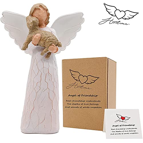 Angel of Friendship Dog Memorial Gifts Pet Loss Gifts Sculpted Hand-Painted Figures Pet Sympathy Gift Angel Gift Dog Angel Figurines for Grieving Pet Owners and Dog Lovers Angel of Comfort