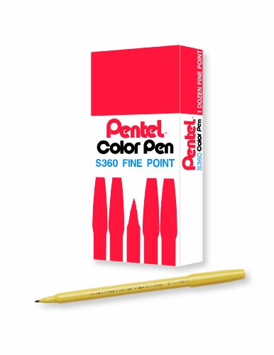 Image of Pentel Arts Color Pen, Gold Ochre, Box of 12 (S360-123)