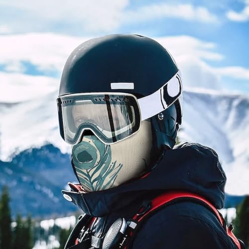 Balaclava para hombre y mujer con diseño de pluma de pavo real, máscara completa para esquiar, ciclismo y motociclismo miniatura 5