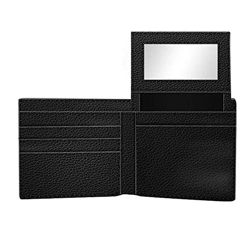 (Neon Feather Pattern-3 Front Pocket Slim Bifold Leather Wallet RFID Blocking with ID Window for Men4