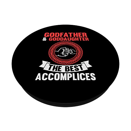 godfather & goddaughter the est accomplices goddad PopSockets Swappable PopGrip, Black - Image 2