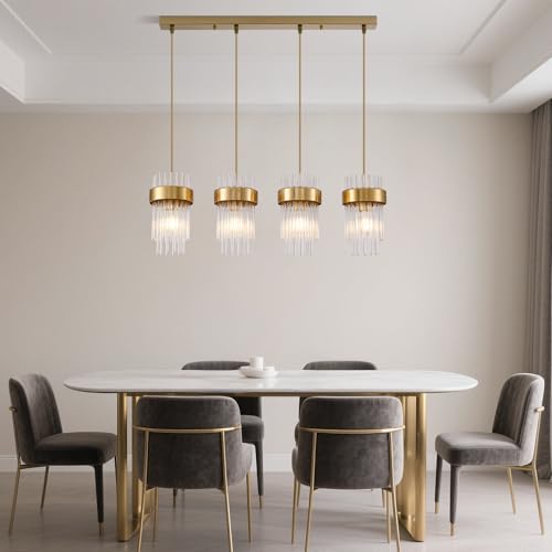 50% Off Dijiahua 4-Light Gold Pendant Light for Kitchen Island - Image 3