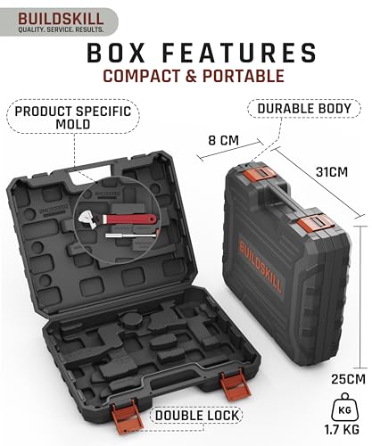 Image of Buildskill Intermediate Tool Kit for Home Use Multipurpose, Compact Tool Set, Portable Tool Box With All Tools, Hardware Items For Home, Screw Driver Tool Set Kit, Tool Box For Home Use (Set of 19)