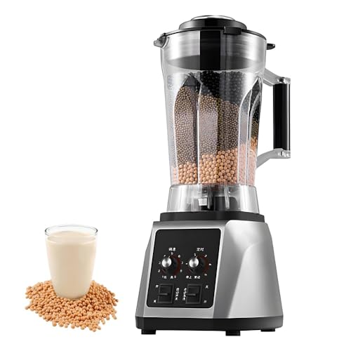 Commercial Blender - 2200W High Capacity Smoothie Blender with 6L Jar, Timer, 8-Blade Steel Knife, 9 Speed Adjustable, Thickened Cup and Clasp Lid