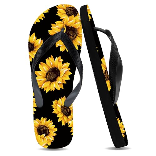 Flip Flops for Unisex Beach Rubber Comfortable Cushion Walking Thong Sandals Yoga Mat Light Vacation Non-Slip Bathroom Shower Shoes Casual Summer Two-Tone Slippers Indoor Outdoor Soles