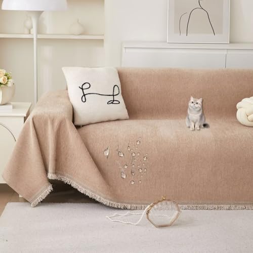 OSONA ソファーカバー 長方形 撥水加工 防水 肘付き 肘なし 犬猫対策 四季通用 ソファーベッドカバー 無地 1人2人3人掛け 大判 ソファーシーツ ストレッチ マルチクロス シンプル 爪とぎ防止 傷防止 防塵 汚れ防止 フィットタイプ ソファー保護