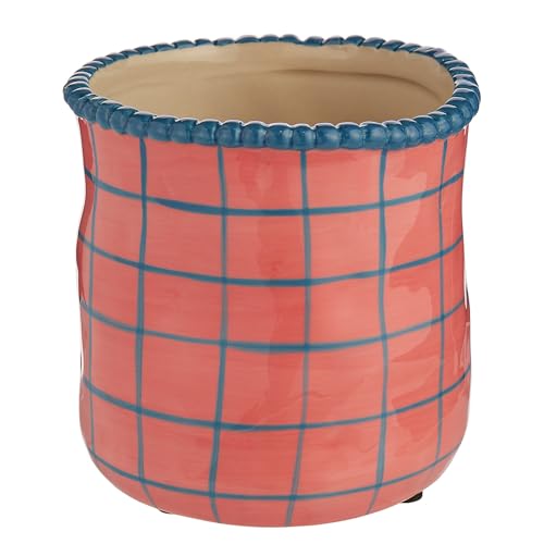 BUTLERS Blumenübertopf Ø11cm Pottery | Übertopf aus Steingut in Pink-Blau mit handgefertigtem Look | Pflanzgefäß für Zimmerpflanzen, Kräuter & Blüten | Dekotopf für Fensterbank & Tischdeko