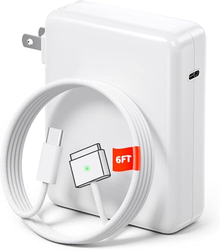 Image of 140W Mac Book Pro Charger for MacBook Pro 16 /14 inch for Mac Air 15 /13 inch 2021 /2022 /2023 /2024 /2025 /2026 /M1-M5 Type C to Magnetic 3 Fast Laptop Charger Power Adapter 6.6FT Cable with LED Light