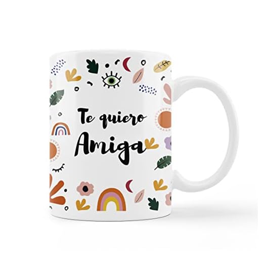 L'Informal Taza desayuno con Frases -Te quier amiga (Te quiero Amiga)