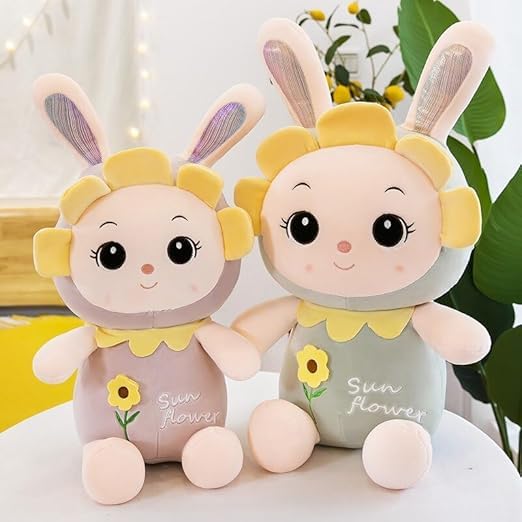 Image of ZEXSAZONE Sunflower Teddy Bear Soft Toy | 30 cm Plush Doll | Cute & Huggable Plushie for Kids, Baby Boys & Girls (Green-1)