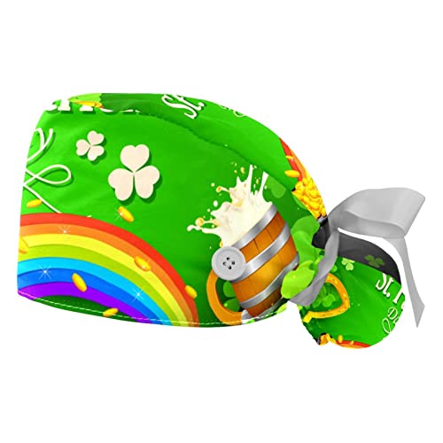 Chapeaux de travail Saint Patrick JDEZ lot de 2 casquettes bouffantes