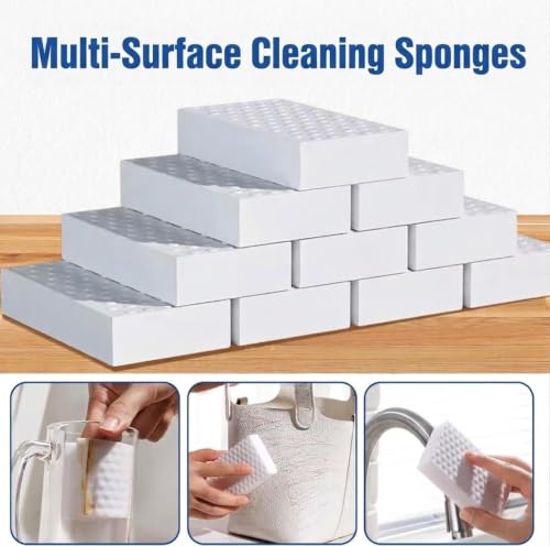 Image of Magic Eraser Sponge Pack of 1 | Premium Melamine Cleaning Sponge | No Scratch Multi Surface Cleaner | Removes Tough Stains with Just Water | for Walls, Kitchen, Bathroom, Shoes & Switch Boards
