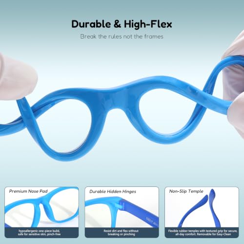 Image of EYEBUDDY Blue Light Glasses for Kids Boys Girls,Computer Gaming Bluelight Glasses,Fake Glasses for Ages 2-12