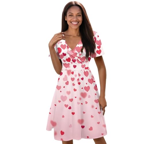 Image of Women's Summer Formal Dresses Short Sleeve Wrap V Neck Dresses Bridesmaid Wedding Guest Dress with Pockets