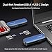 GiGimundo 512GB External Portable SSD, Up to 1073MB/s Dual Port USB C Thumb Drive USB 3.2 Gen 2+USB A Solid State Drives for iPhone 15/16/17/Android/Mac,Blue