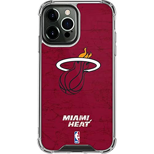 Skinit Clear Phone Case Compatible with iPhone 13 Pro Max - Officially Licensed NBA Miami Heat Red Primary Logo Design