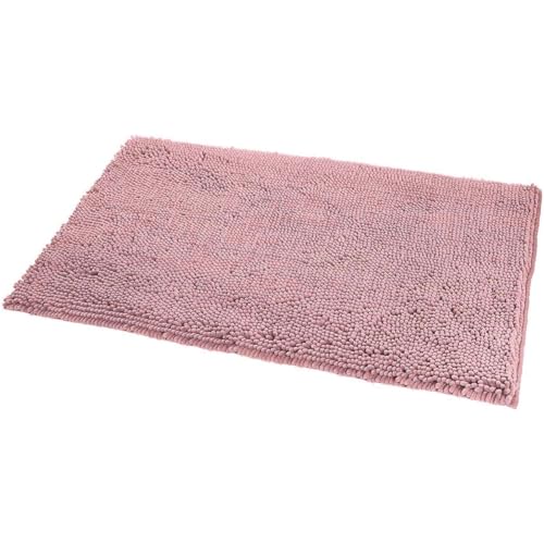 Kit com 02 Tapetes para Banheiro - 60cm x 40cm - Tapete Antiderrapante Bolinha Popcorn Macio (Rosê)