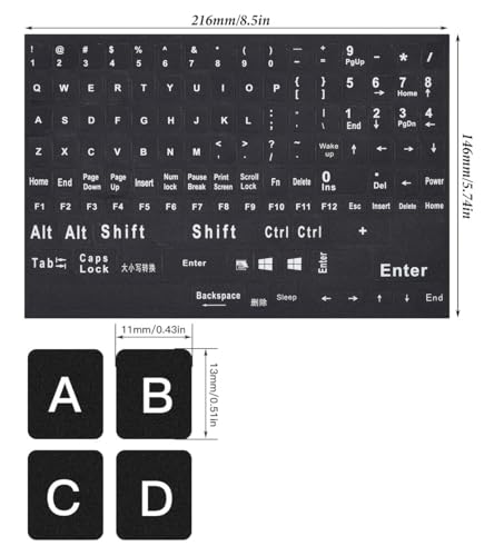 Pegatinas de Teclado Inglés Universal para PC y Laptop miniatura 4