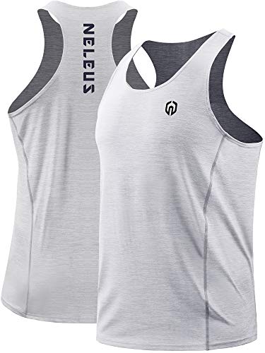 Neleus DT5069N+QH+QGXL#3 Men'S 3 Pack Running Tank Tops Dry Fit Muscle Athletic Workout Shirts,5069,Navy,Light Grey,Light Green,Us L,Eu Xl thumb #3