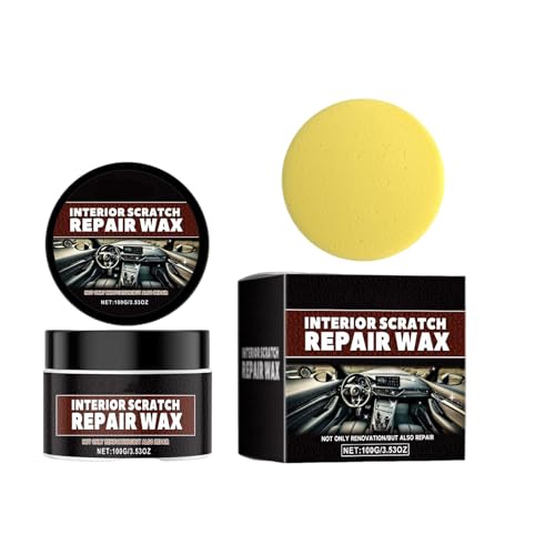 Monghuis Car Dashboard Restorer 100g/3.53oz Scratch Repair Car Interior Scratch Remover with Sponge Polishing