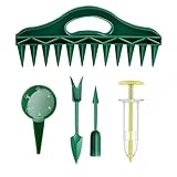 5 Piece Garden Seed Planter Tool Set: 2025 Upgraded Handheld Seed Spreader, Adjustable Seed Dispenser, 12-Hole Soil Punch, Transplant Tool and Seedling Lifter for Precise Sowing