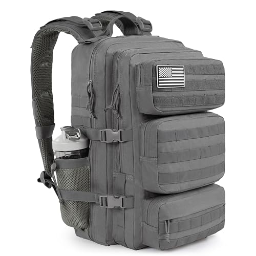 Image of Military Tactical Backpack 50L Large Day Backpack for Men Molle Army 3 Days Assault Pack Bug Out Bag Water Resistant and Heavy Duty Hiking Treeking Rucksack - Grey
