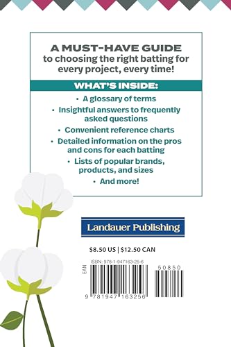 Know Your Battings: Carry-Along Reference Guide for Quilters and Sewers (Landauer) Handy Resource to Choosing and Using the Right Batting for Your Projects; 4x6 Pocket-Size Fits Easily into Your Bag - Image 2
