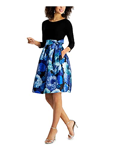 Jessica Howard Women's Floral Faux Wrap Midi Dress with Tie Waist