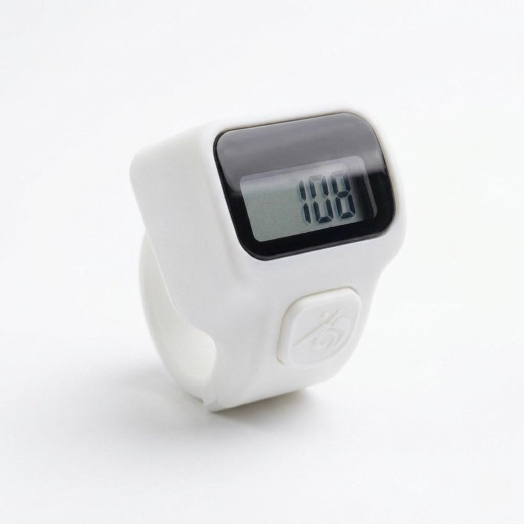 Digital Finger Ring Counter, Tasbih, Zikar Ring, Name Jaap Counter, Plastic, LCD Display, Pack of 1(Multicolor) (White)-picture-14