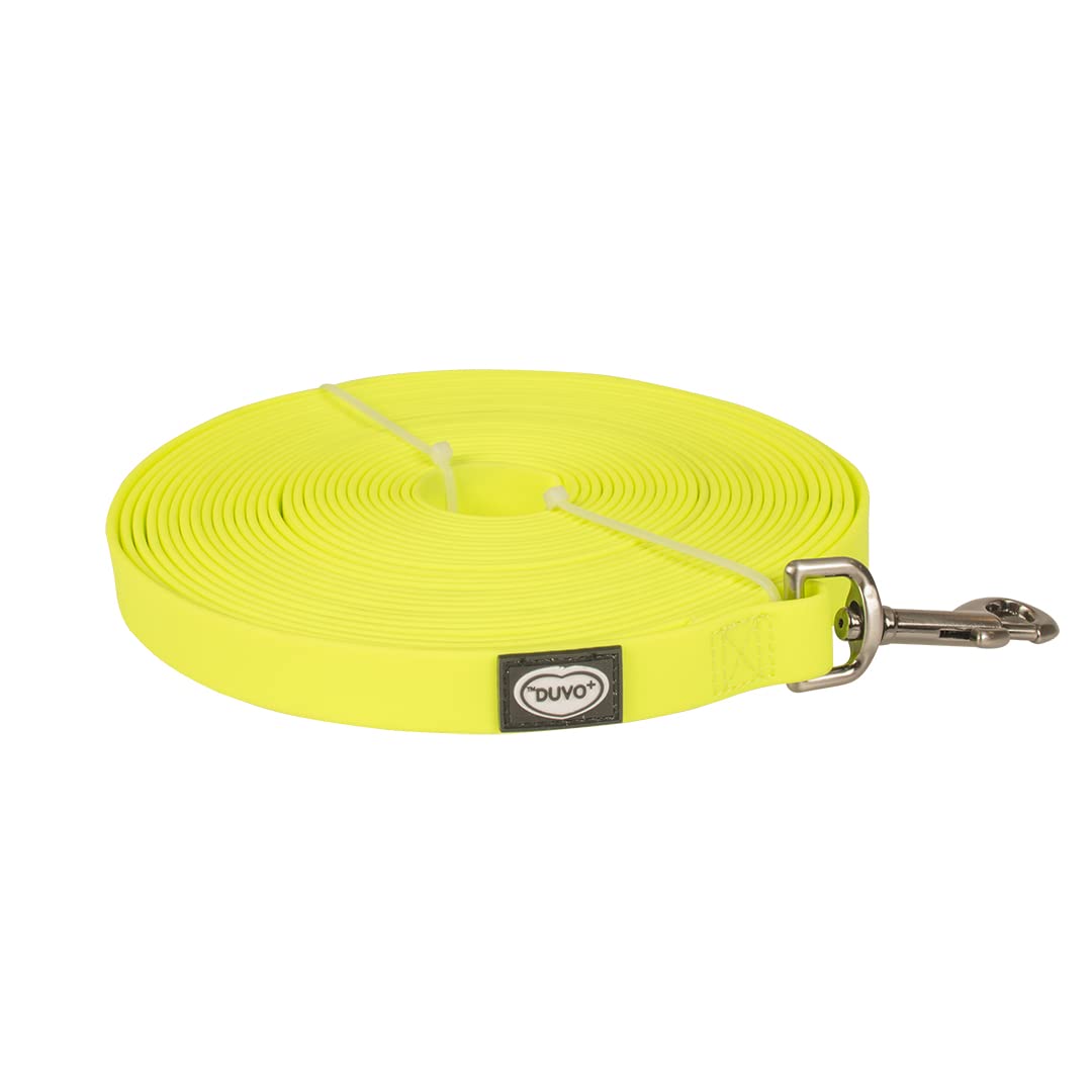 Correa de Seguimiento Plana Resistente al Agua, Gama EXPLOR South, Forro Suave de Neopreno, Talla 15 m/20 mm, Color Amarillo neón, Ideal para Paseos y expediciones aventureras