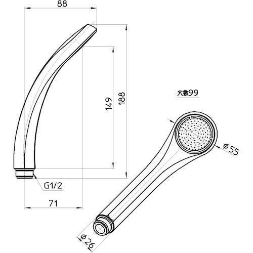 Amazon.co.jp: SANEI(サンエイ) 低水圧用シャワーヘッド 節水率25