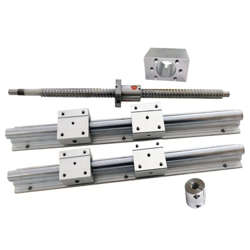 Metal Ball Screw nut end Processing Linear Rail Guide SBR12 SBR12UU Block RM1204 Ball Screw 550mm SFU1204 Ballnut Housing BK10 BF10 Support 6.35mm Coupler