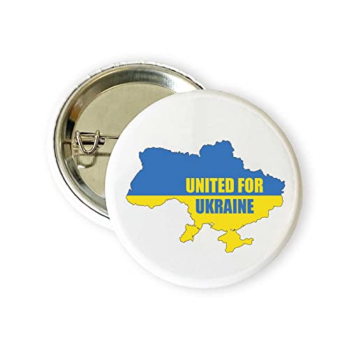 stika.co United with Ukraine Badge Pin Button Badge United against War 38mm Pin's, Métal Cover