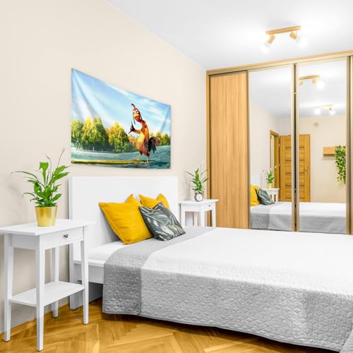 Image of Funny Chicken Flag 3x5 Feet with 4 Brass Grommets Wall Hanging Decor | for Bedroom College Dorm Room Parties Home Decorations